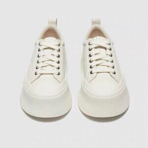 Lace-up Leather Platform Sneakers